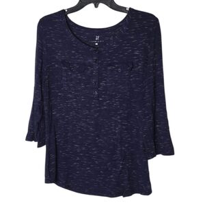 New York & Company Navy (with white) Top